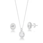 Conjunto Ponto de Luz Oval Cravejado